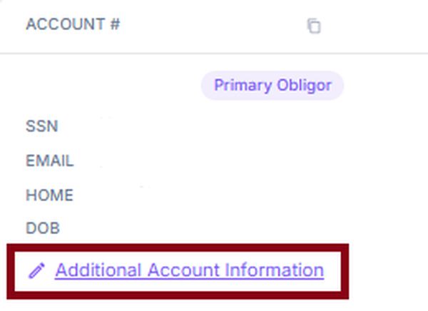 Bank account information