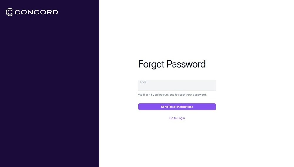 Forgot Password screen