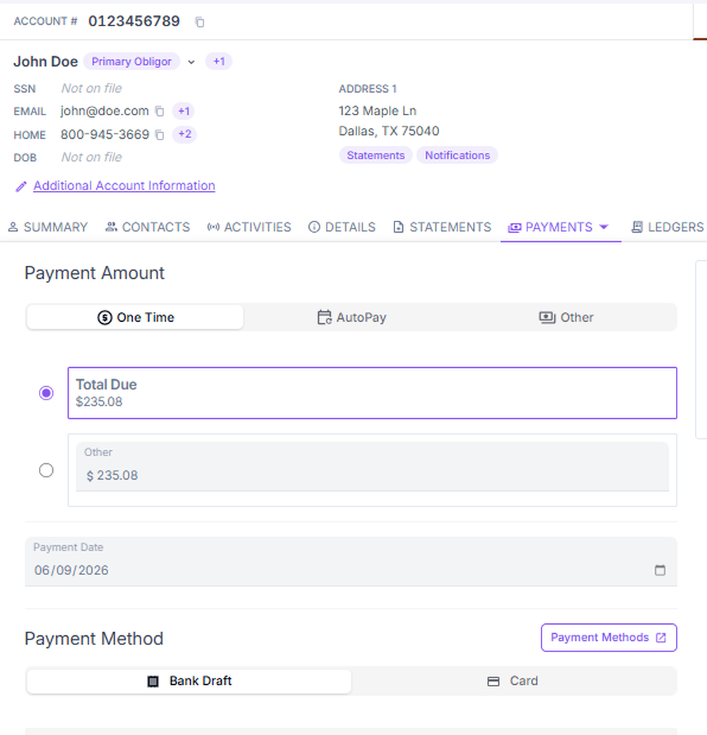 Make a payment