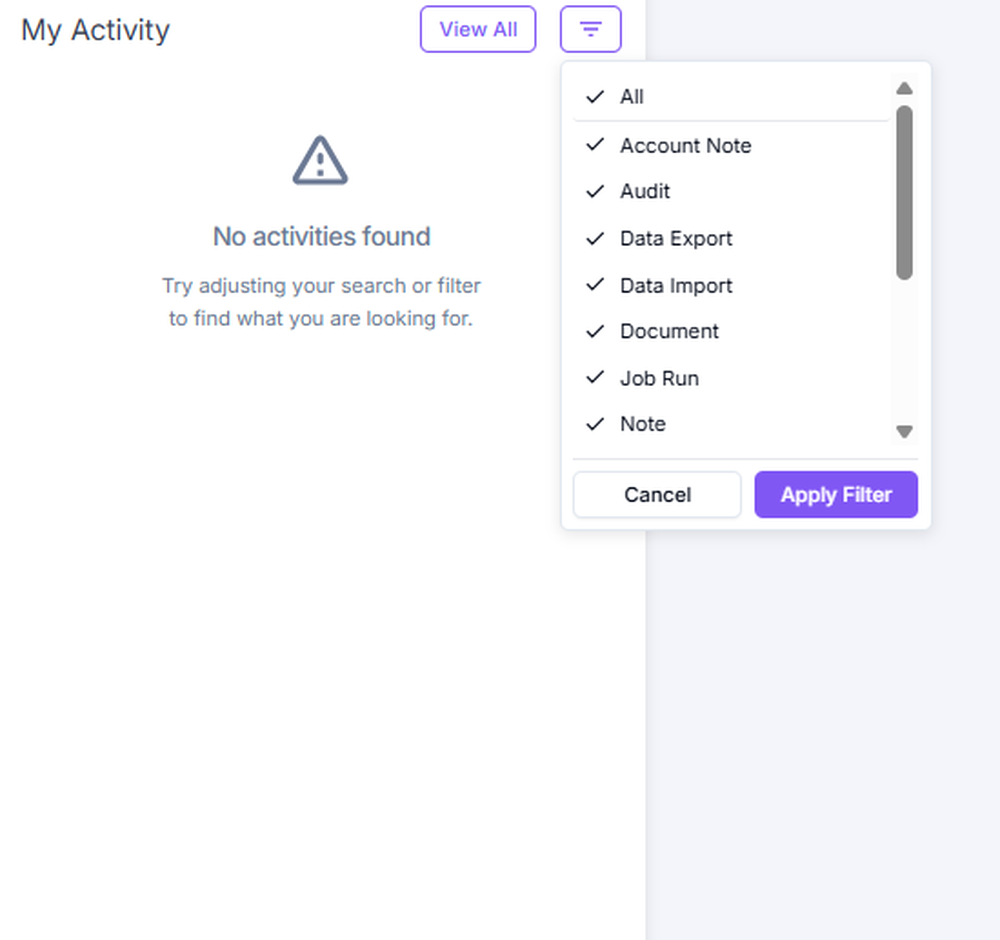 My Activity feed