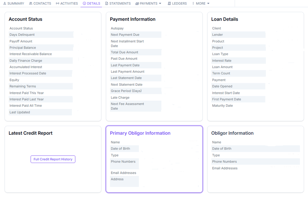 Details tab