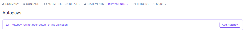 Autopay tab